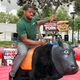 Illustration for article titled Arian Foster Stays In Shape By Riding A Mechanical Bull While Jared From Subway Looks On